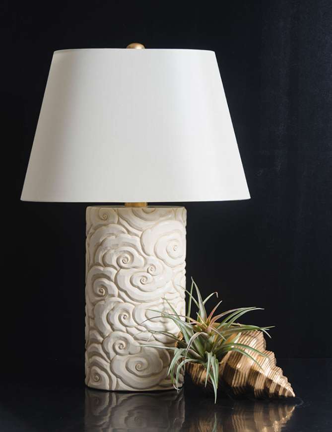 Picture of CLOUD DESIGN TABLE LAMP - CREAM LACQUER