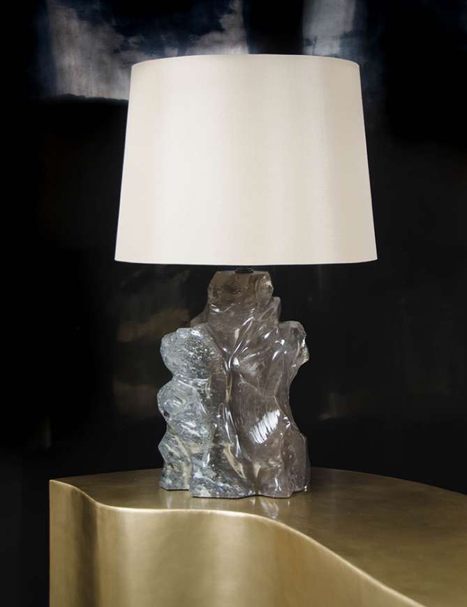 Picture of SCHOLAR ROCK LAMP - SMOKE CRYSTAL