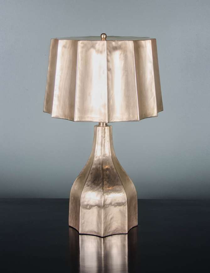 Picture of FACETED LAMP AND SHADE - GOLD PLATE  