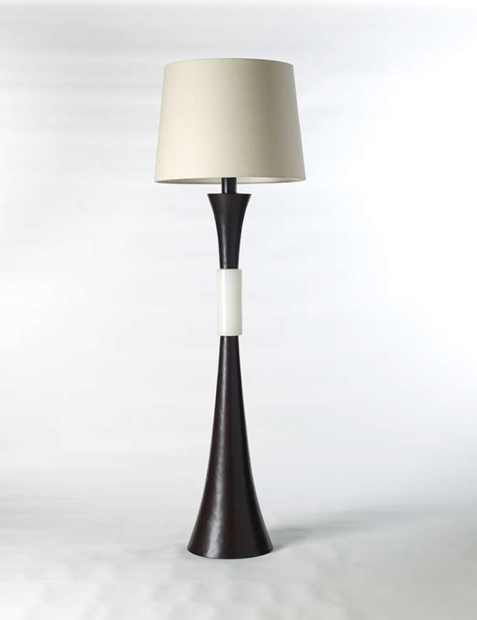 Picture of HORN FLOOR LAMP W/ BAI JADE PEKING GLASS