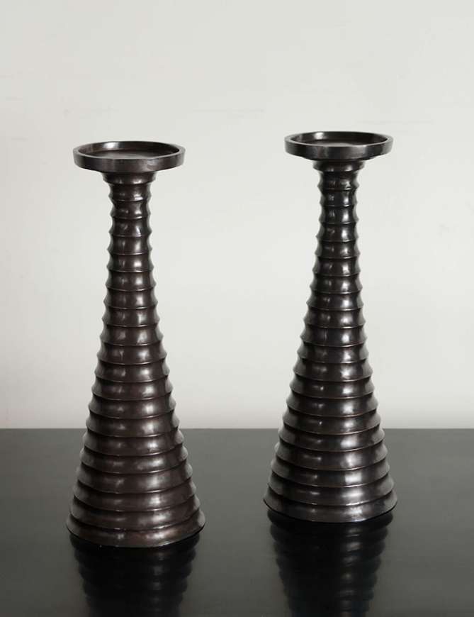 Picture of TANG CANDLESTAND - BLACK COPPER