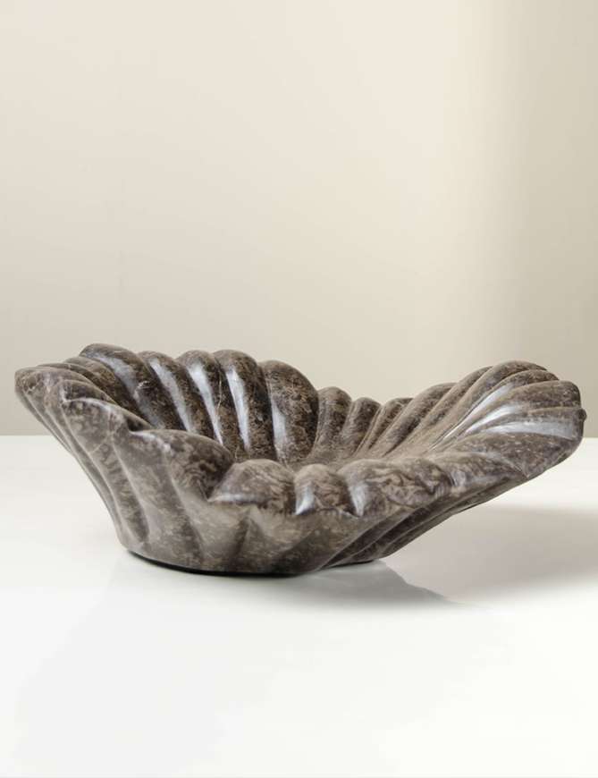 Picture of CARVED PLEATED LEAF CHARGER - DONG SHAN JADE
