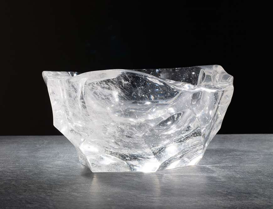 Picture of BAMBOO SHAVEN CRYSTAL BOWL  